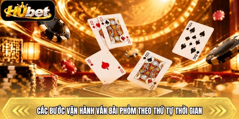 Các bước vận hành ván bài phỏm theo thứ tự thời gian